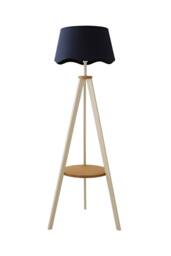 ValueLights Morrigan Painted Cream Tripod Floor Lamp with Scalloped Lamp Shade in Navy - thumbnail 6