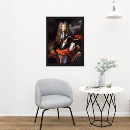 "Artery8 Wall Art Print Portrait King James II England Painting Royal Historic Large Framed Wall Décor Art in White - Size: W18"" x H24""" - thumbnail 2