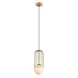 Netlighting Modern Hanging Pendant Golden 1 Light with Gold White Shade E27 - thumbnail 2