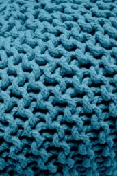Snug City Knitted Pouffe Chunky Round Footstool Ottoman 100% Cotton Handmade in Teal - thumbnail 5