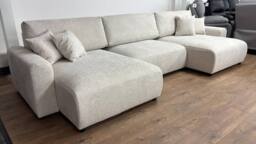 Stratus Interiors Cream Luna Sofa Bed - Convertible Sleeper Sofa 336L 140W 88H cm - thumbnail 2