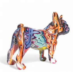Animal Crackers Graffiti Art Standing French Bulldog Figurine Bright Colour Decoration - thumbnail 3