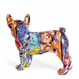 Animal Crackers Graffiti Art Standing French Bulldog Figurine Bright Colour Decoration - thumbnail 4