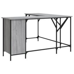 Berkfield Home Desk Grey Sonoma 141x141x75 cm Engineered Wood - Size: 141 x 141 x 75 cm - thumbnail 2