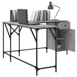 Berkfield Home Desk Grey Sonoma 141x141x75 cm Engineered Wood - Size: 141 x 141 x 75 cm - thumbnail 3