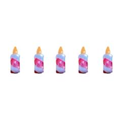 Samuel Alexander 15cm Set of 5 Christmas Candle Ornaments with 30 Cool White LEDs in Red - thumbnail 1