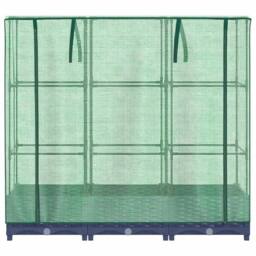 Berkfield Home Raised Bed with Greenhouse Cover Rattan Look 120x40x123 cm in Dark Navy - Size: 120 x 40 x 123 cm - thumbnail 4
