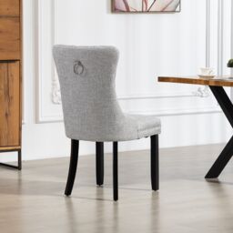 Artemis Home Rivara Fabric Dining Chairs - Set of 2 in Light Grey - Size: 2 Pack - thumbnail 4