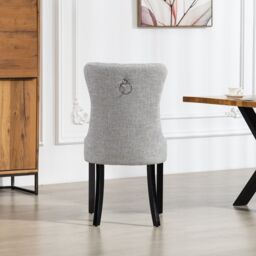 Artemis Home Rivara Fabric Dining Chairs - Set of 2 in Light Grey - Size: 2 Pack - thumbnail 5