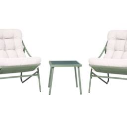Wyld and Coco Elite 2-Seater Outdoor Lounge Set Green-Beige Steel Frame in Green - thumbnail 2
