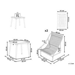 Wyld and Coco Elite 2-Seater Outdoor Lounge Set Green-Beige Steel Frame in Green - thumbnail 3