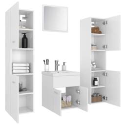 Berkfield Home Bathroom Furniture Set White Engineered Wood - thumbnail 3