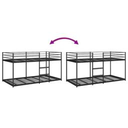 Berkfield Home Bunk Bed without Mattress Black 107x203 cm Steel - thumbnail 8