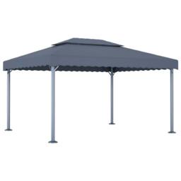 Berkfield Home Gazebo with LED String Lights 400x300 cm Anthracite Aluminium in Dark Grey - thumbnail 1