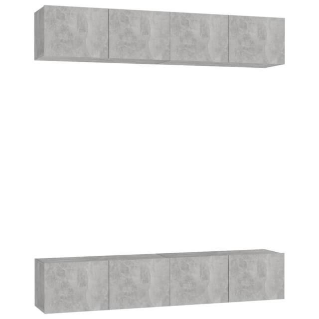 Berkfield Home TV Cabinets 4 pcs Concrete Grey 80x30x30 cm Engineered Wood - Size: 80 x 30 x 30 cm - image 1