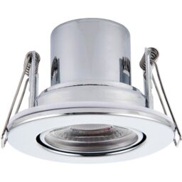 Loops 2 PACK Recessed Tiltable Ceiling Downlight - 8.5W Warm White LED Chrome Plate - thumbnail 4