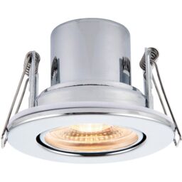 Loops 2 PACK Recessed Tiltable Ceiling Downlight - 8.5W Warm White LED Chrome Plate - thumbnail 3