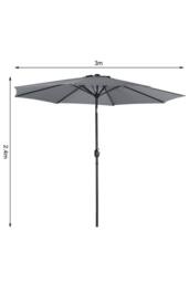 Living and Home 3m Traditional Garden Parasol（Base is not included） in Grey - thumbnail 2