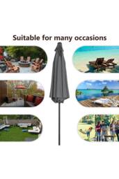 Living and Home 3m Traditional Garden Parasol（Base is not included） in Grey - thumbnail 6