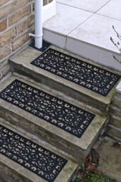 JVL Lexi Wrought Iron Effect Rubber Step Mat, 25x75cm, Set of 2 in Black - Size: 25 cm x 75 cm - thumbnail 5