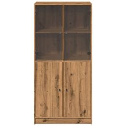 Berkfield Home Highboard with Doors Artisian Oak 68x37x142 cm Engineered Wood in Brown - Size: 68 x 37 x 142 cm - thumbnail 4