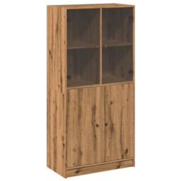 Berkfield Home Highboard with Doors Artisian Oak 68x37x142 cm Engineered Wood in Brown - Size: 68 x 37 x 142 cm - thumbnail 2