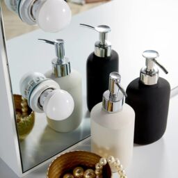 Home Source Dressing Table 2 Drawer Vanity Set Mirror Makeup Desk Padded Stool in White - thumbnail 5