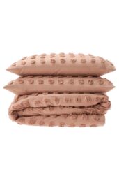 Linen House Haze Tufted Polka Dot Duvet Cover Set in Light Brown - Size: Super King - thumbnail 3