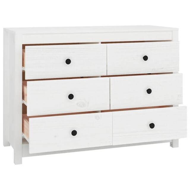 Berkfield Home Side Cabinet White 100x40x72 cm Solid Wood Pine - Size: 100 x 40 x 72 cm - image 1