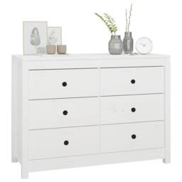 Berkfield Home Side Cabinet White 100x40x72 cm Solid Wood Pine - Size: 100 x 40 x 72 cm - thumbnail 8