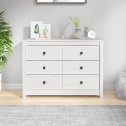 Berkfield Home Side Cabinet White 100x40x72 cm Solid Wood Pine - Size: 100 x 40 x 72 cm - thumbnail 2