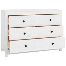 Berkfield Home Side Cabinet White 100x40x72 cm Solid Wood Pine - Size: 100 x 40 x 72 cm - thumbnail 1
