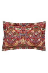 Morris & Co 'Strawberry Thief' Cotton Cover Set in Red - Size: King - thumbnail 3