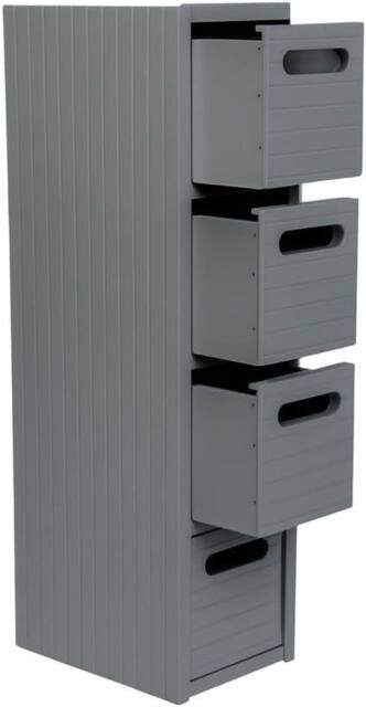 SPOT ON DEALZ Grey Bathroom Storage Cabinet 4 Drawer Freestanding Cupboard Unit - image 1