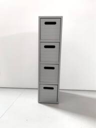 SPOT ON DEALZ Grey Bathroom Storage Cabinet 4 Drawer Freestanding Cupboard Unit - thumbnail 3