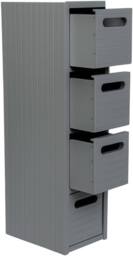 SPOT ON DEALZ Grey Bathroom Storage Cabinet 4 Drawer Freestanding Cupboard Unit