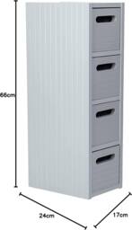 SPOT ON DEALZ Grey Bathroom Storage Cabinet 4 Drawer Freestanding Cupboard Unit - thumbnail 4