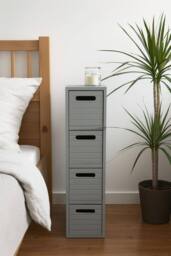 SPOT ON DEALZ Grey Bathroom Storage Cabinet 4 Drawer Freestanding Cupboard Unit - thumbnail 6