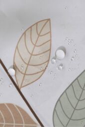 Neel Blue Leaves Design Polyester Shower Curtain, Water-Resistant Bathroom Curtain With 12 Hooks - 180x200cm - Size: 180 cm width x 200 cm drop - thumbnail 4