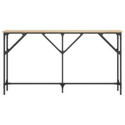 Berkfield Home Console Table Sonoma Oak 140x23x75 cm Engineered Wood in Light Oak - Size: 140 x 23 x 75 cm - thumbnail 4