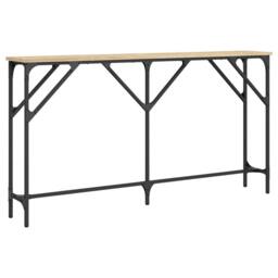 Berkfield Home Console Table Sonoma Oak 140x23x75 cm Engineered Wood in Light Oak - Size: 140 x 23 x 75 cm - thumbnail 1