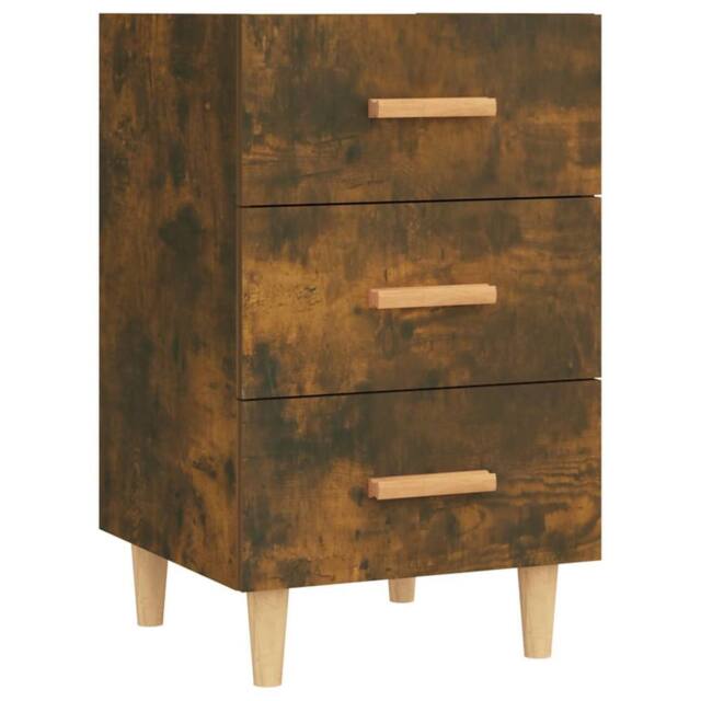 Berkfield Home Bedside Cabinet Smoked Oak 40x40x66 cm Engineered Wood in Brown - Size: 40 x 40 x 66 cm - image 1