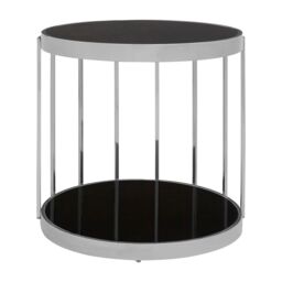 Orsina Durable Silver Cage Design Side Table, Luxurious Finish Side Table By Couch, Modern Design Lounge Table