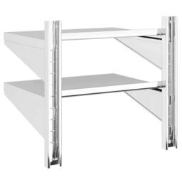 Berkfield Home Durable 2-Tier Wall Shelf 50x40x60 cm Silver Stainless Steel - Size: 50 x 40 x 60 cm - thumbnail 7