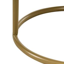 Wyld and Coco Off-White Velvet Footstool with Gold Metal Base in White - thumbnail 5