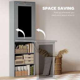 STILVORA Folding Convertible Desk with Blackboard & Shelves in Grey - thumbnail 6