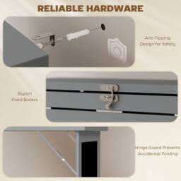 STILVORA Folding Convertible Desk with Blackboard & Shelves in Grey - thumbnail 9