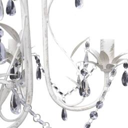Berkfield Home Stunning Crystal Pendant Ceiling Lamp Chandeliers 4 pcs Elegant White - thumbnail 5
