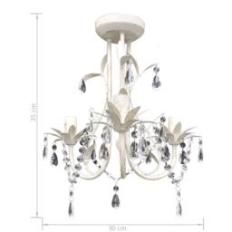 Berkfield Home Stunning Crystal Pendant Ceiling Lamp Chandeliers 4 pcs Elegant White - thumbnail 6