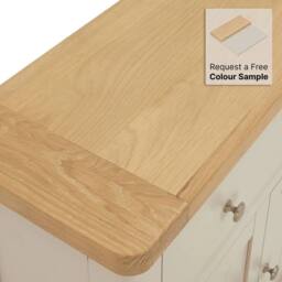 FORGEVIO Compact Small Sideboard Grey Painted Oak Cabinet Furniture in Light Grey - Size: 0.6m2 - thumbnail 5